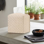 Handwoven Rattan Square Tissue Box Cover | Wicker Napkin & Tissue Dispenser Holder for Living Room, Coffee Table & Car