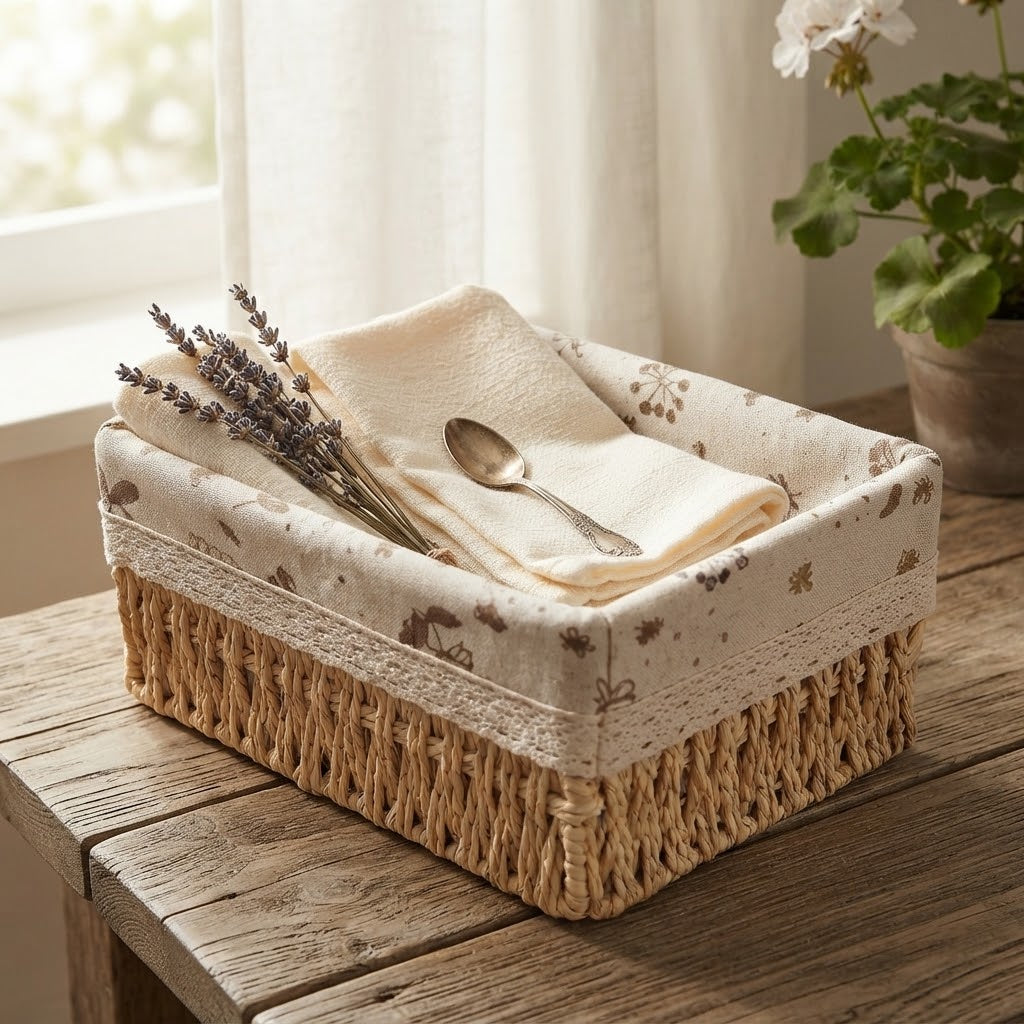 Rattan Desk Organizer Box | Handwoven Wicker Storage Basket for Cosmetics, Keys, Snacks, Remote Controls & Clutter