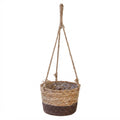 Hanging Rattan Planter Basket with Rope | Handwoven Seagrass Wicker Flower Pot Holder for Indoor Plants & Balcony Decor