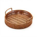 Handwoven Rattan Snack & Fruit Basket | Wicker Serving Basket for Bread, Cake, Tea, Snacks & Fruits in Living Room