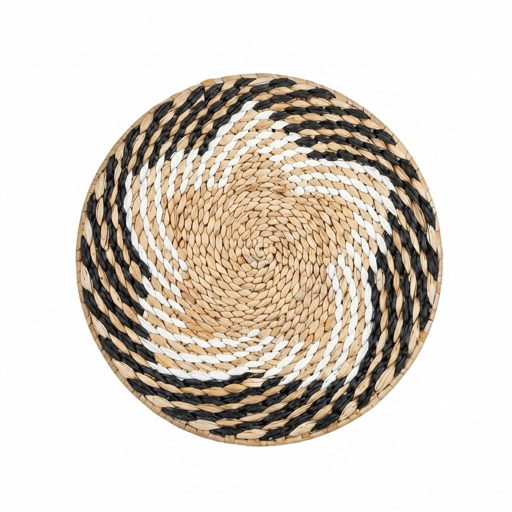 Round Boho Woven Wall Hanging | Handmade Seagrass Wall Decor, Bohemian Ins-Style Circular Wall Art for Living Room