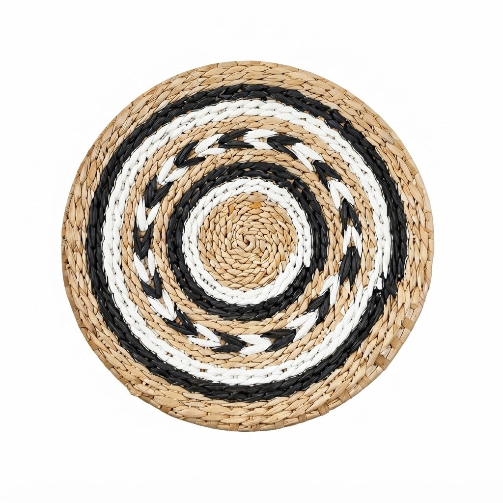 Round Boho Woven Wall Hanging | Handmade Seagrass Wall Decor, Bohemian Ins-Style Circular Wall Art for Living Room