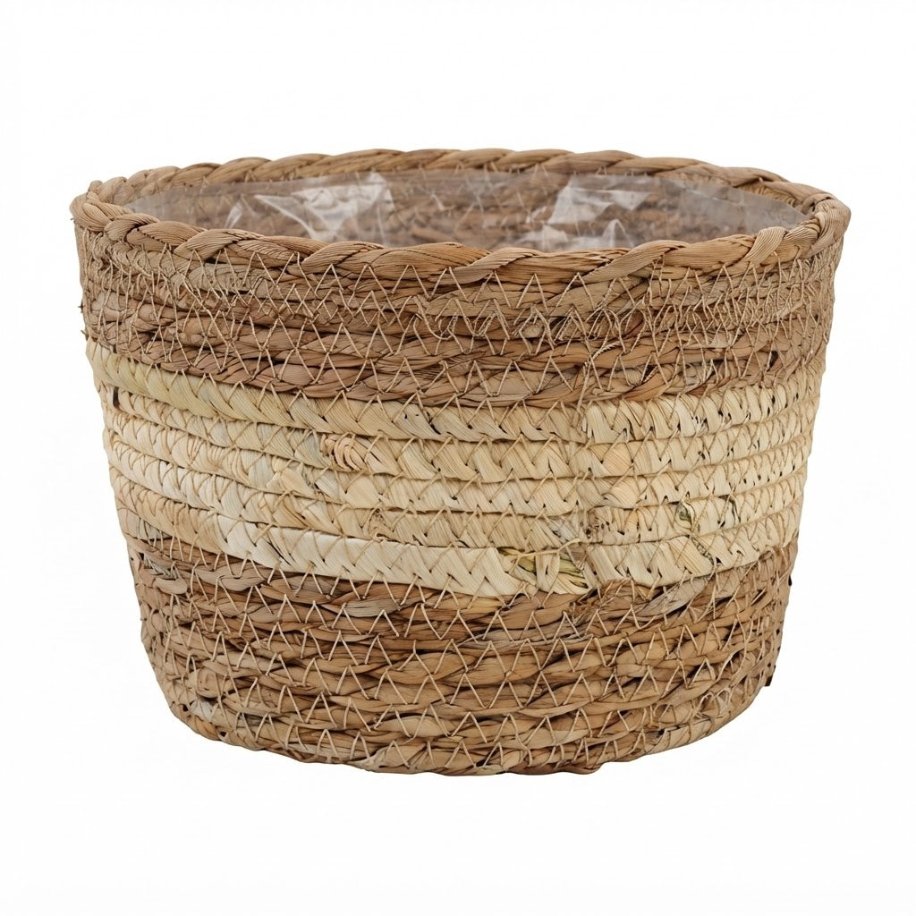 Nordic Rattan Hug-Bucket Flower Basket Planter | Handwoven Grass Pot Cover, Ins Boho Creative Plant Pot & Home Decor
