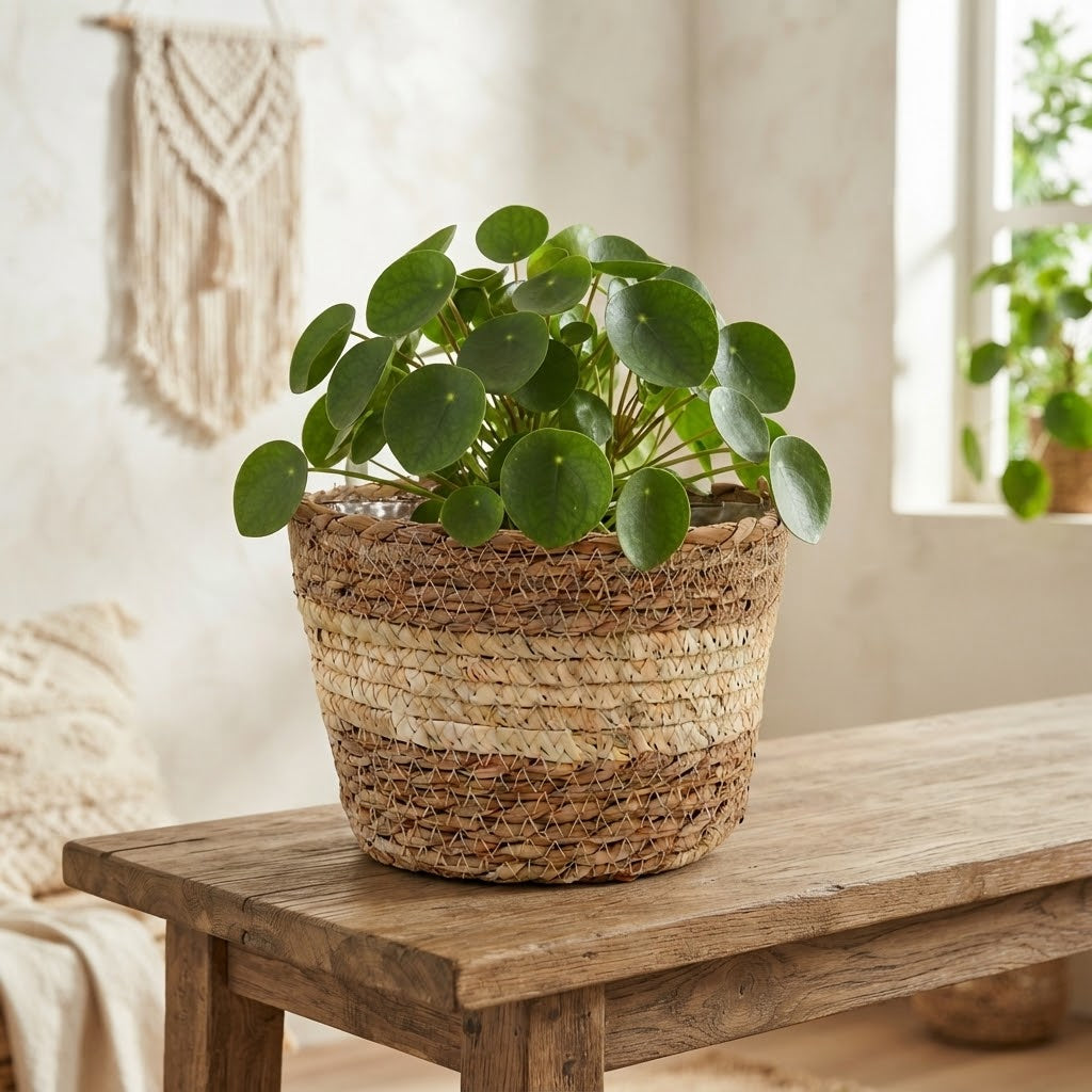 Nordic Rattan Hug-Bucket Flower Basket Planter | Handwoven Grass Pot Cover, Ins Boho Creative Plant Pot & Home Decor