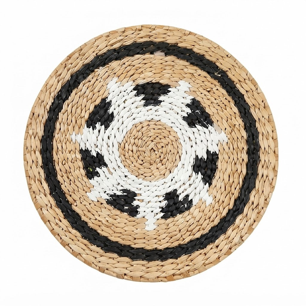Round Boho Woven Wall Hanging | Handmade Seagrass Wall Decor, Bohemian Ins-Style Circular Wall Art for Living Room